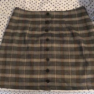 High waisted plaid skirt